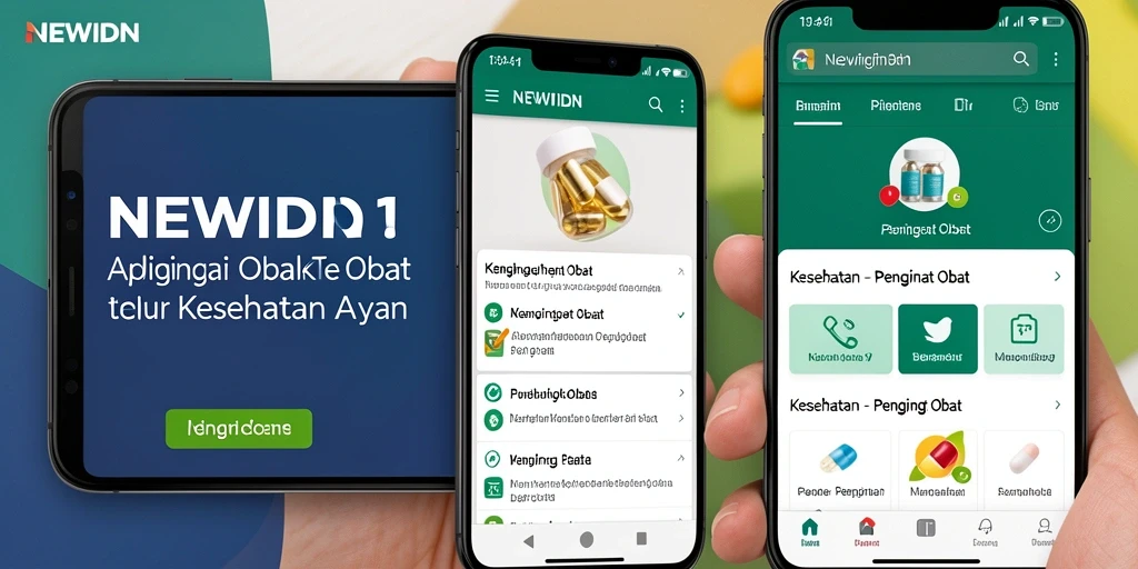 Screenshot antarmuka NEWIDN yang menampilkan fitur Pengingat Obat yang intuitif.