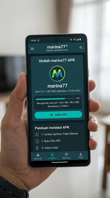 Tampilan halaman APK marina77